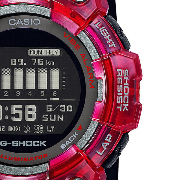 G-SHOCK ジーショック G-SQUAD ジースクワッド スケルトン GBD-100SM-4A1JF メンズ 腕時計 電池式 Bluetooth デジタル レッド 反転液晶 国内正規品