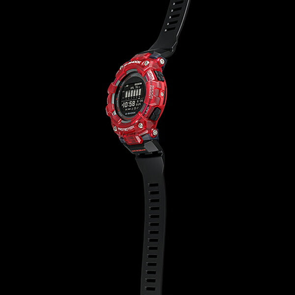 G-SHOCK ジーショック G-SQUAD ジースクワッド スケルトン GBD-100SM-4A1JF メンズ 腕時計 電池式 Bluetooth デジタル レッド 反転液晶 国内正規品