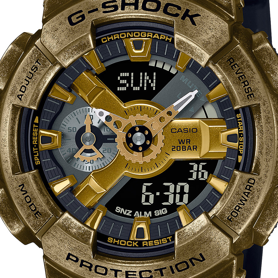 G-SHOCK STEAMPUNK スチームパンク GM-110VG-1A9JR メンズ 腕時計 電池式 アナデジ ビッグケース ゴールド 反転液晶 国内正規品 カシオ