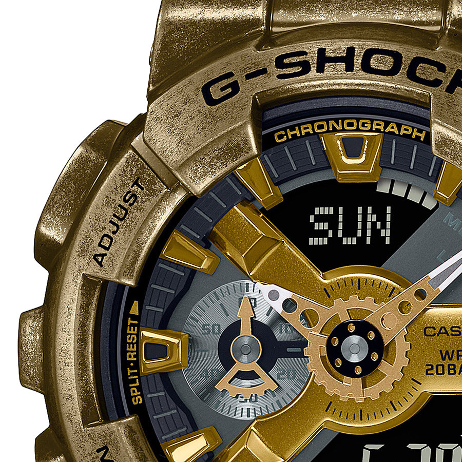 G-SHOCK STEAMPUNK スチームパンク GM-110VG-1A9JR メンズ 腕時計 電池式 アナデジ ビッグケース ゴールド 反転液晶 国内正規品 カシオ