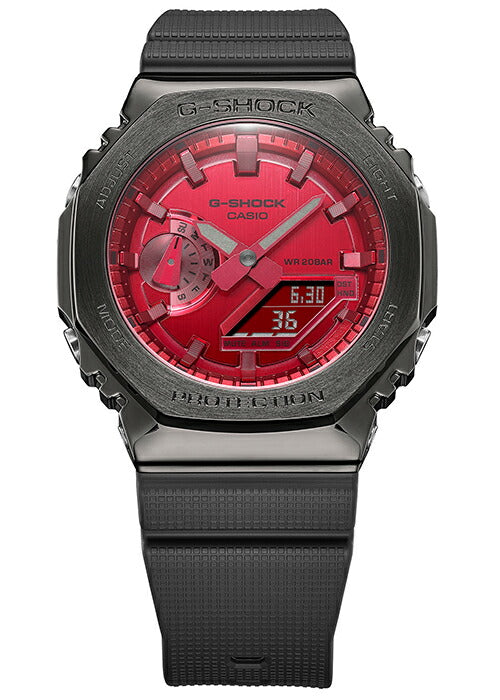 G-SHOCK 2100シリーズ ダークグレー メタルベゼル GM-2100B-4AJF メンズ 腕時計 電池式 アナデジ ブラック 樹脂バンド 国内正規品 カシオ カシオーク 八角形