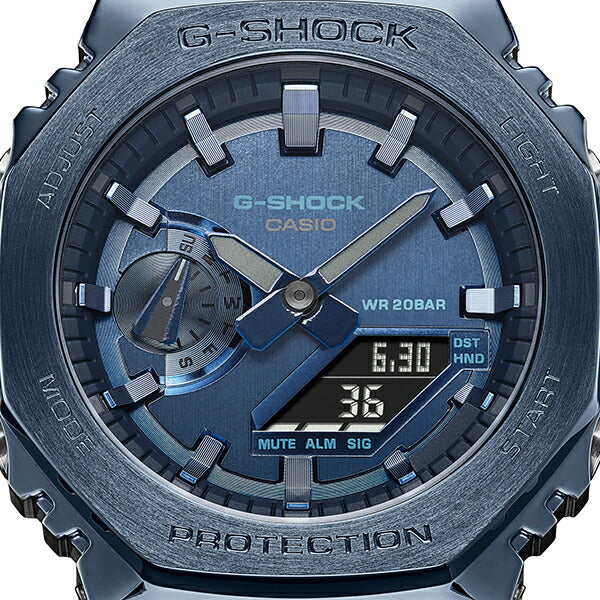 G-SHOCK 2100シリーズ ブルー メタルベゼル GM-2100N-2AJF メンズ 腕時計 電池式 アナデジ 樹脂バンド 国内正規品 カシオ カシオーク 八角形