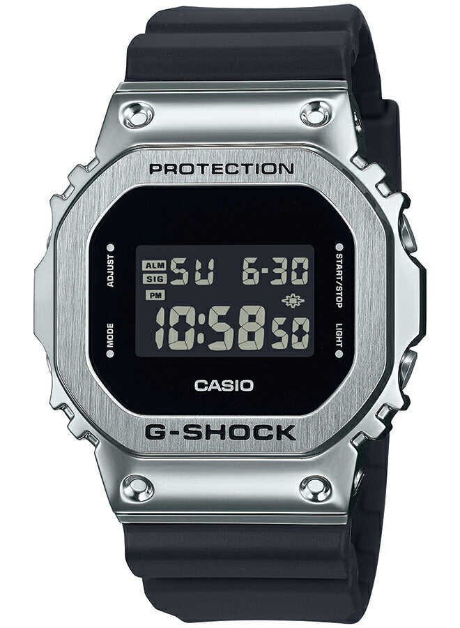 G-SHOCK メタルカバード 5600 GM-5600U-1JF メンズ 腕時計 電池式 デジタル スクエア シルバー 反転液晶 国内正規品 カシオ