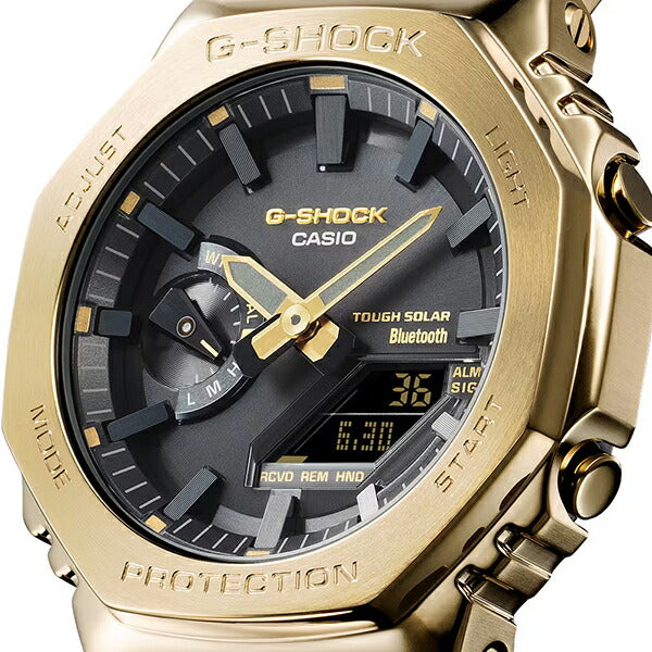 G-SHOCK フルメタル 2100シリーズ オクタゴン ゴールド GM-B2100GD-9AJF メンズ ソーラー Bluetooth アナデジ 反転液晶 国内正規品 カシオ 八角形