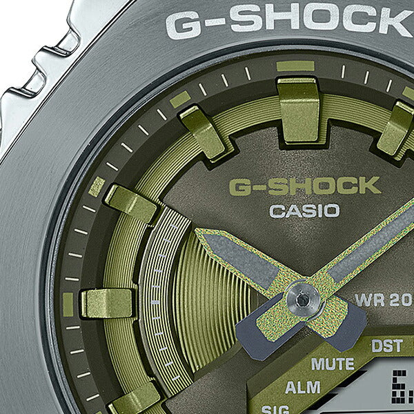 G-SHOCK ミッドサイズ 2100シリーズ メタルベゼル GM-S2100-3AJF メンズ レディース 腕時計 電池式 アナデジ グリーン 樹脂バンド 国内正規品 カシオ カシオーク 八角形