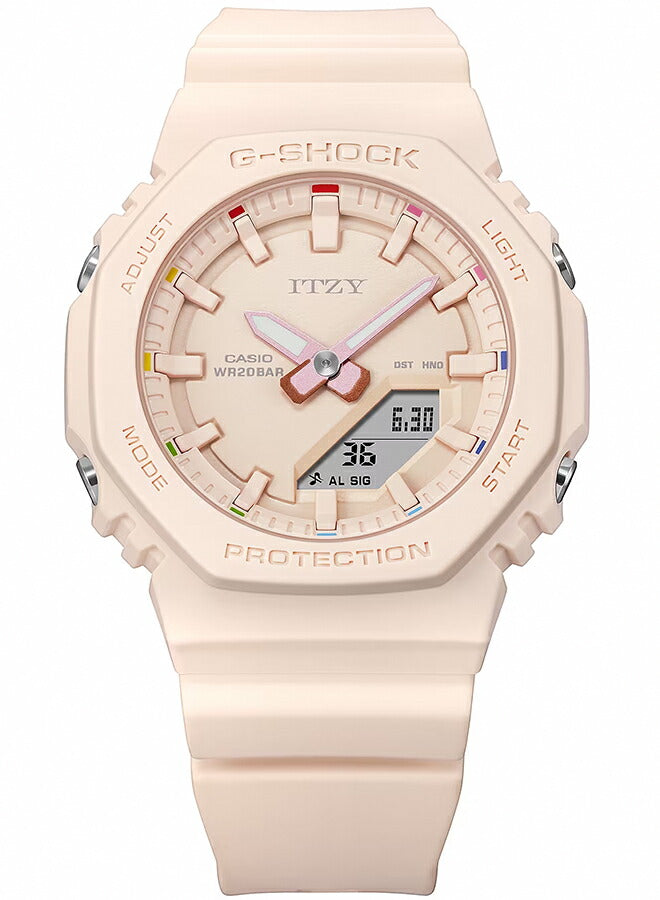 G-SHOCK コンパクトサイズ ITZY コラボレーションモデル GMA-P2100IT-4AJR レディース 腕時計 電池式 アナデジ オクタゴン ピンクベージュ 樹脂バンド 国内正規品 カシオ