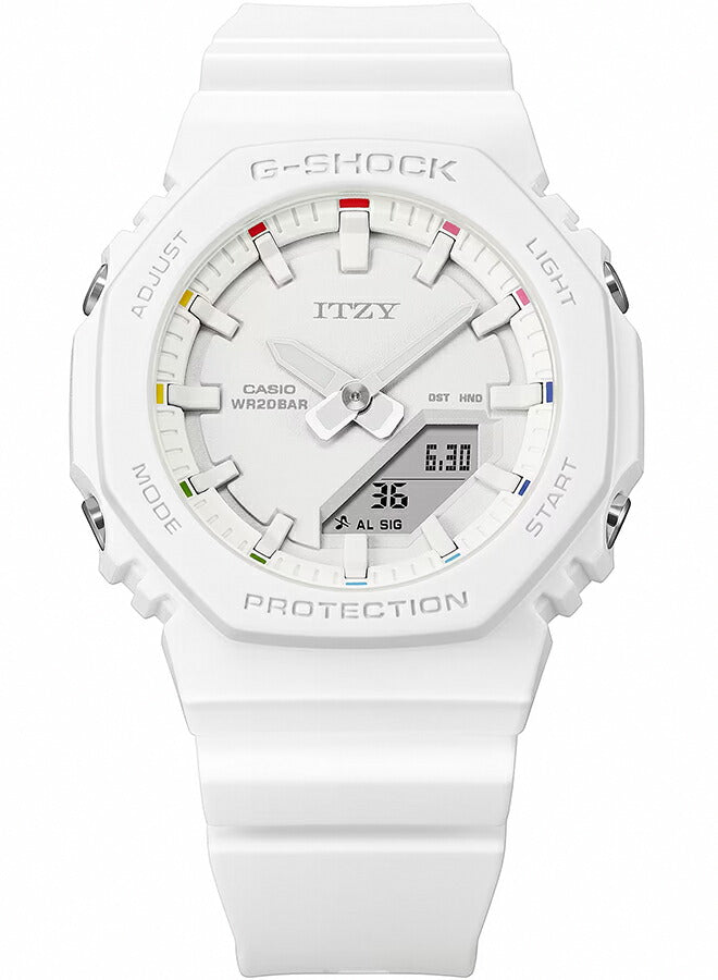 G-SHOCK コンパクトサイズ ITZY コラボレーションモデル GMA-P2100IT-7AJR レディース 腕時計 電池式 アナデジ オクタゴン ホワイト 樹脂バンド 国内正規品 カシオ
