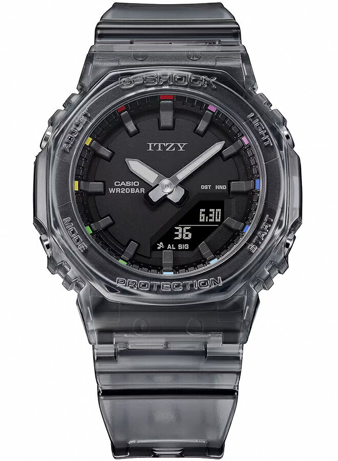 G-SHOCK コンパクトサイズ ITZY コラボレーションモデル GMA-P2100ZY-1AJR レディース 腕時計 電池式 アナデジ オクタゴン グレースケルトン 樹脂バンド 国内正規品 カシオ