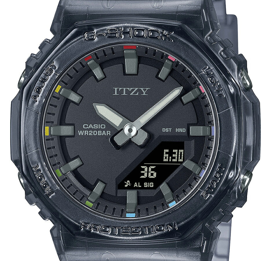 G-SHOCK コンパクトサイズ ITZY コラボレーションモデル GMA-P2100ZY-1AJR レディース 腕時計 電池式 アナデジ オクタゴン グレースケルトン 樹脂バンド 国内正規品 カシオ