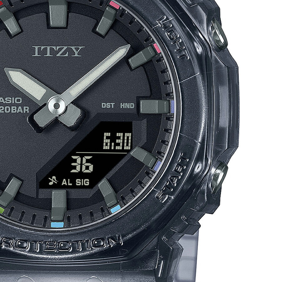 G-SHOCK コンパクトサイズ ITZY コラボレーションモデル GMA-P2100ZY-1AJR レディース 腕時計 電池式 アナデジ オクタゴン グレースケルトン 樹脂バンド 国内正規品 カシオ カシオーク