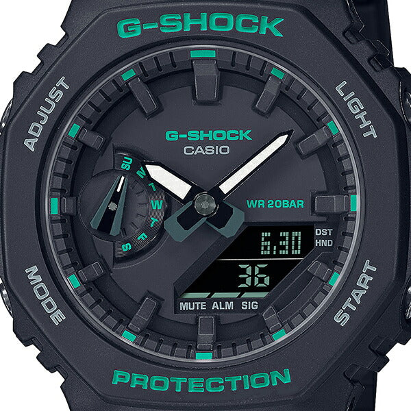 G-SHOCK ミッドサイズ グリーンアクセント GMA-S2100GA-1AJF メンズ レディース 腕時計 電池式 アナデジ オクタゴン ブラック 反転液晶 国内正規品 カシオ