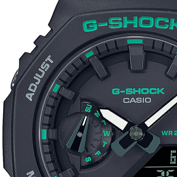 G-SHOCK ミッドサイズ グリーンアクセント GMA-S2100GA-1AJF メンズ レディース 腕時計 電池式 アナデジ オクタゴン ブラック 反転液晶 国内正規品 カシオ