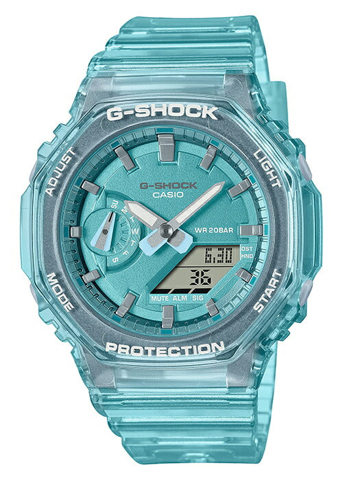 G-SHOCK アナデジ オクタゴン スケルトン 水色 GMA-S2100SK-2AJF メンズ レディース 腕時計 電池式 小型 国内正規品 カシオ 八角形