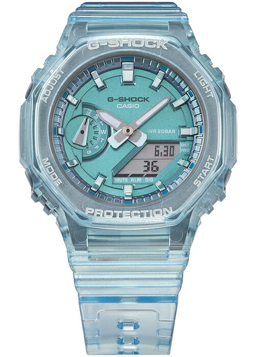 G-SHOCK アナデジ オクタゴン スケルトン 水色 GMA-S2100SK-2AJF メンズ レディース 腕時計 電池式 小型 国内正規品 カシオ 八角形