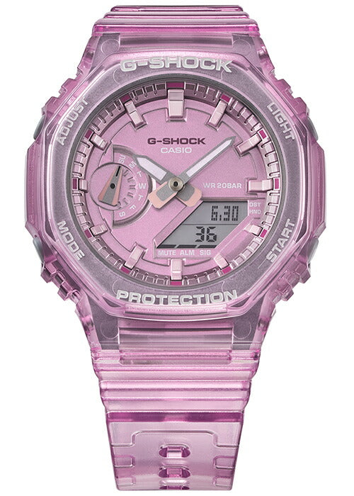 品良く着こなすため G-SHOCK アナデジ オクタゴン スケルトン ピンク GMA-S2100SK 時計