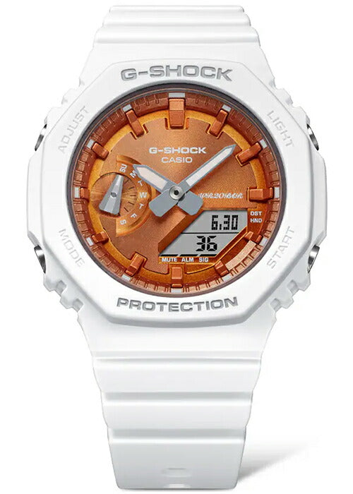 G-SHOCK ミッドサイズ プレシャスハートセレクション 2023 冬の煌めき GMA-S2100WS-7AJF メンズ レディース 腕時計 電池式 アナデジ オクタゴン オレンジ ホワイト 国内正規品 カシオ