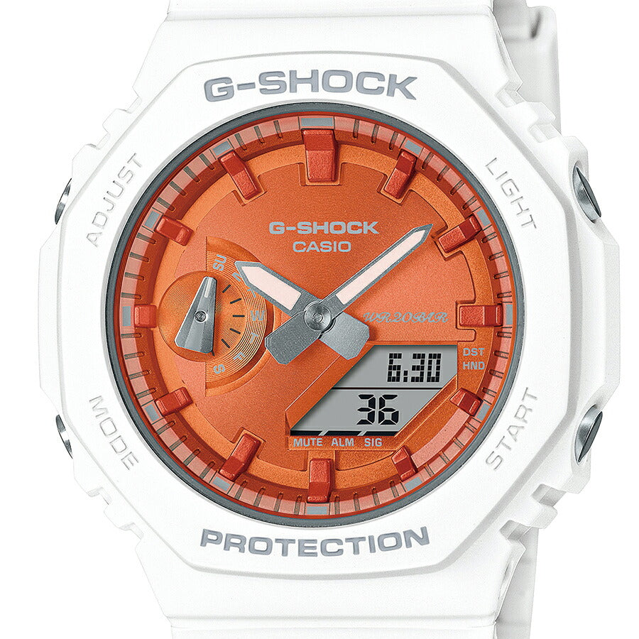 G-SHOCK ミッドサイズ プレシャスハートセレクション 2023 冬の煌めき GMA-S2100WS-7AJF メンズ レディース 腕時計 電池式 アナデジ オクタゴン オレンジ ホワイト 国内正規品 カシオ カシオーク