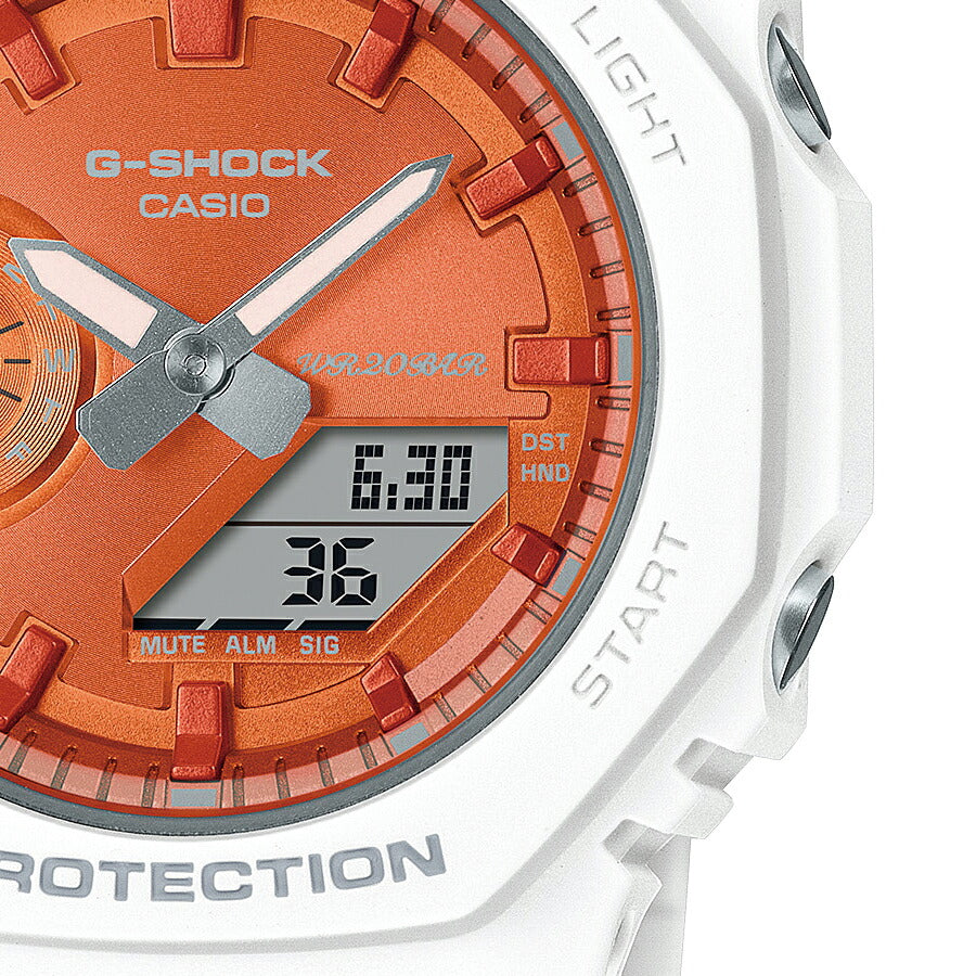 G-SHOCK ミッドサイズ プレシャスハートセレクション 2023 冬の煌めき GMA-S2100WS-7AJF メンズ レディース 腕時計 電池式 アナデジ オクタゴン オレンジ ホワイト 国内正規品 カシオ