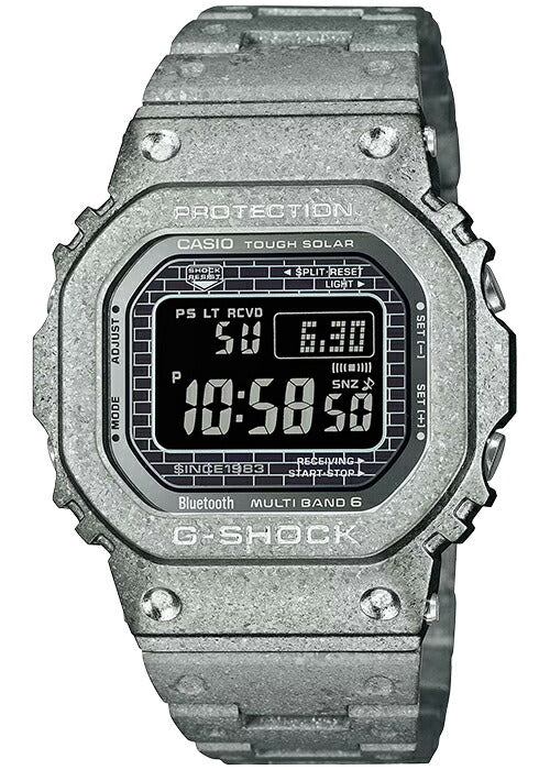 G-SHOCK 40周年記念 RECRYSTALLIZED リクリスタライズド シリーズ FULL METAL フルメタル シルバー GMW-B5000PS-1JR メンズ 腕時計 電波ソーラー Bluetooth 反転液晶 国内正規品 カシオ