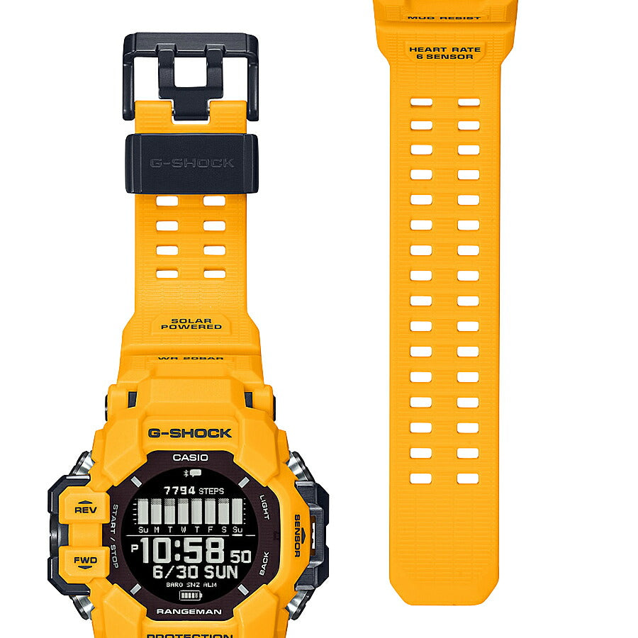 G-SHOCK レンジマン 心拍計 GPS機能 GPR-H1000-9JR メンズ 腕時計 ソーラー Bluetooth デジタル イエロー 反転液晶 国内正規品 カシオ