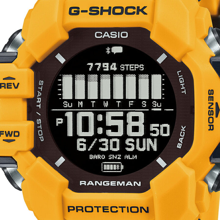 G-SHOCK レンジマン 心拍計 GPS機能 GPR-H1000-9JR メンズ 腕時計 ソーラー Bluetooth デジタル イエロー 反転液晶 国内正規品 カシオ