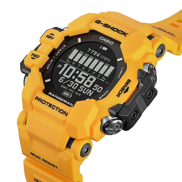 G-SHOCK レンジマン 心拍計 GPS機能 GPR-H1000-9JR メンズ 腕時計 ソーラー Bluetooth デジタル イエロー 反転液晶 国内正規品 カシオ