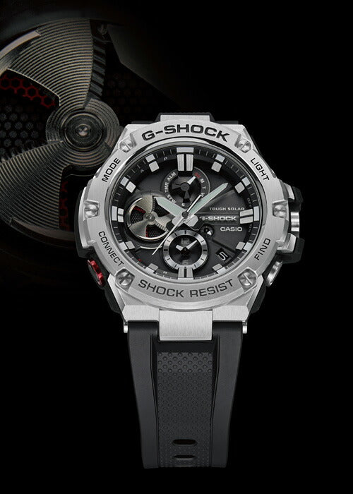 G-SHOCK ジーショック G-STEEL Gスチール GST-B100-1AJF メンズ 腕時計 ソーラー ブラック シルバー メタル クロノグラフ 国内正規品 カシオ