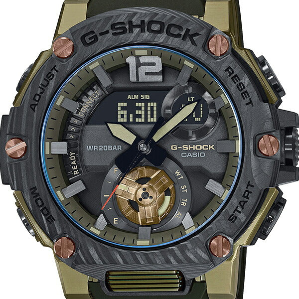 G-SHOCK ジーショック G-STEEL Gスチール ラギッドスタイル GST-B300XB-1A3JF メンズ 腕時計 ソーラー Bluetooth カーボンベゼル グリーン 国内正規品 カシオ