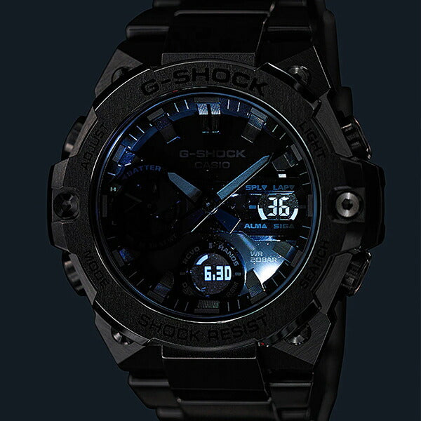 G-SHOCK G-STEEL GST-B400BD-1A2JF メンズ ソーラー Bluetooth アナログ デジタル メタルバンド 薄型 ブルー  ブラック FINEBOYS＋時計vol.20 雑誌掲載