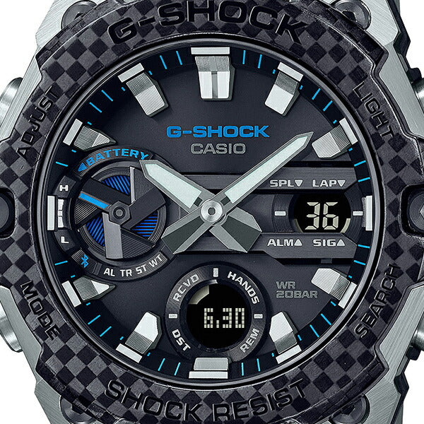 好評新作G-SHOCK Bluetoothソーラー カーボンベゼル GST-B100XB-2AJF 腕時計 スチール ブルー ブラック☆未使用 その他