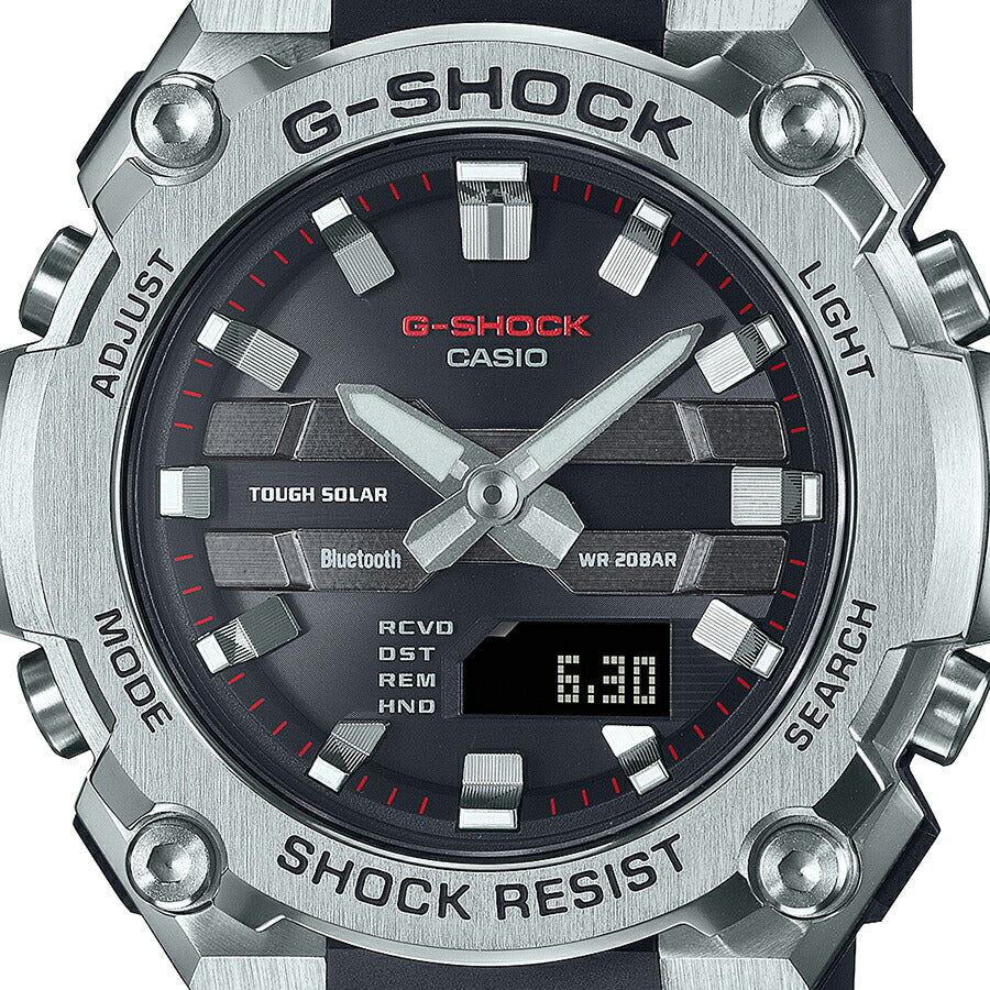 G-SHOCK G-STEEL 小型モデル GST-B600-1AJF メンズ 腕時計 ソーラー Bluetooth アナデジ 樹脂バンド シルバー ブラック 反転液晶 国内正規品 カシオ