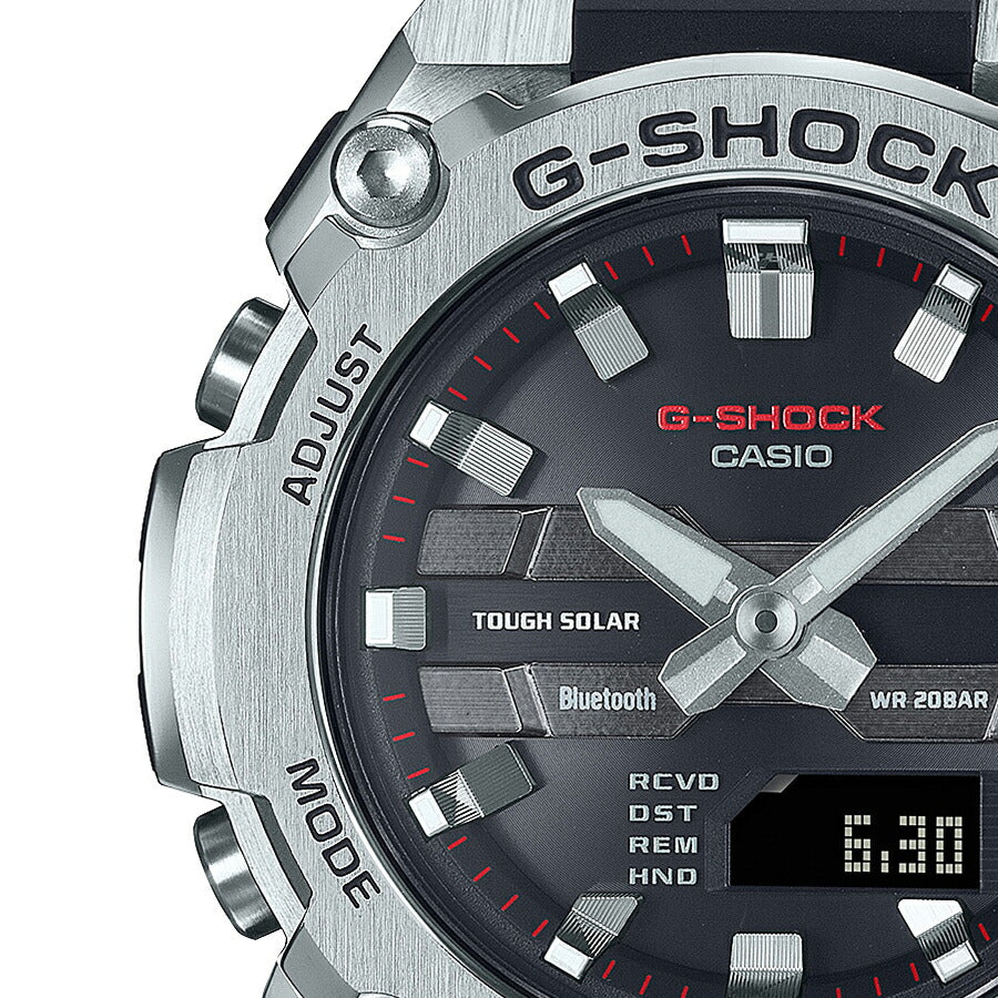 G-SHOCK G-STEEL 小型モデル GST-B600-1AJF メンズ 腕時計 ソーラー Bluetooth アナデジ 樹脂バンド シルバー ブラック 反転液晶 国内正規品 カシオ