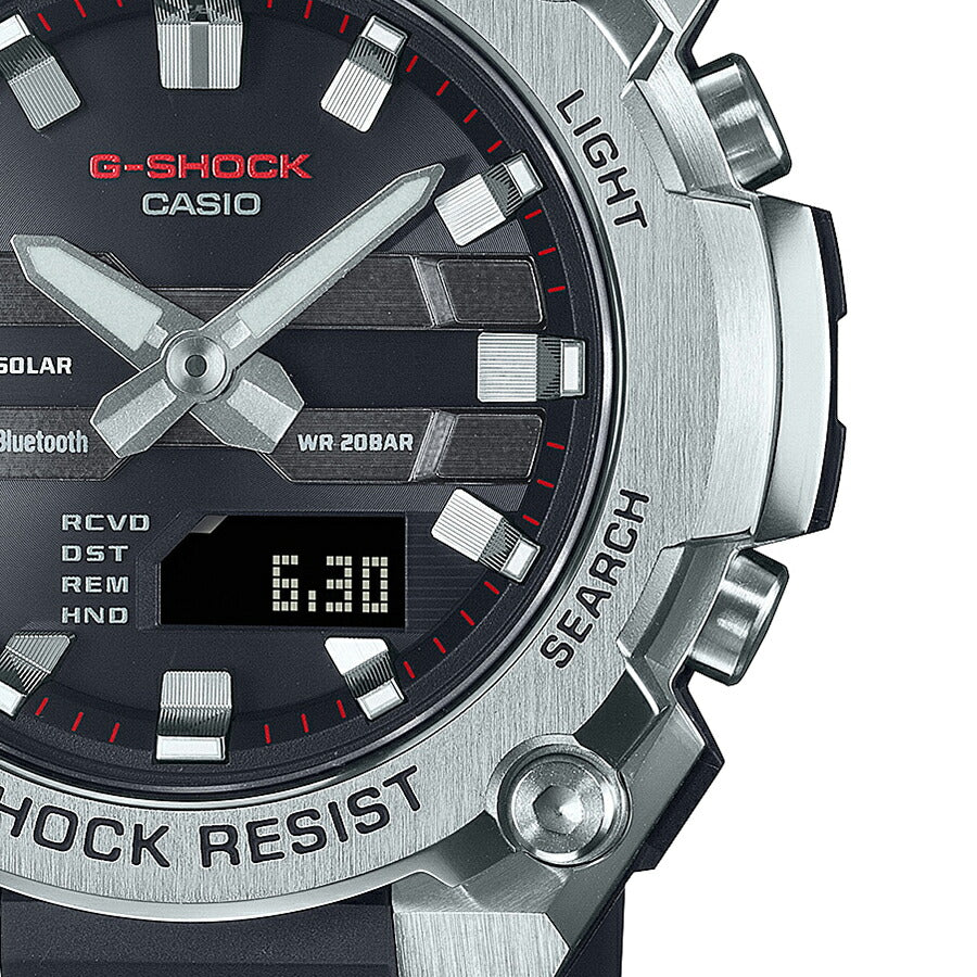 G-SHOCK G-STEEL 小型モデル GST-B600-1AJF メンズ 腕時計 ソーラー Bluetooth アナデジ 樹脂バンド シルバー ブラック 反転液晶 国内正規品 カシオ