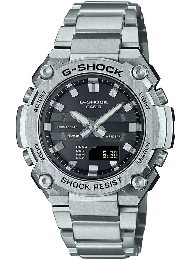 G-SHOCK G-STEEL 小型モデル GST-B600D-1AJF メンズ 腕時計 ソーラー Bluetooth アナデジ メタルバンド ブラック シルバー 反転液晶 国内正規品 カシオ