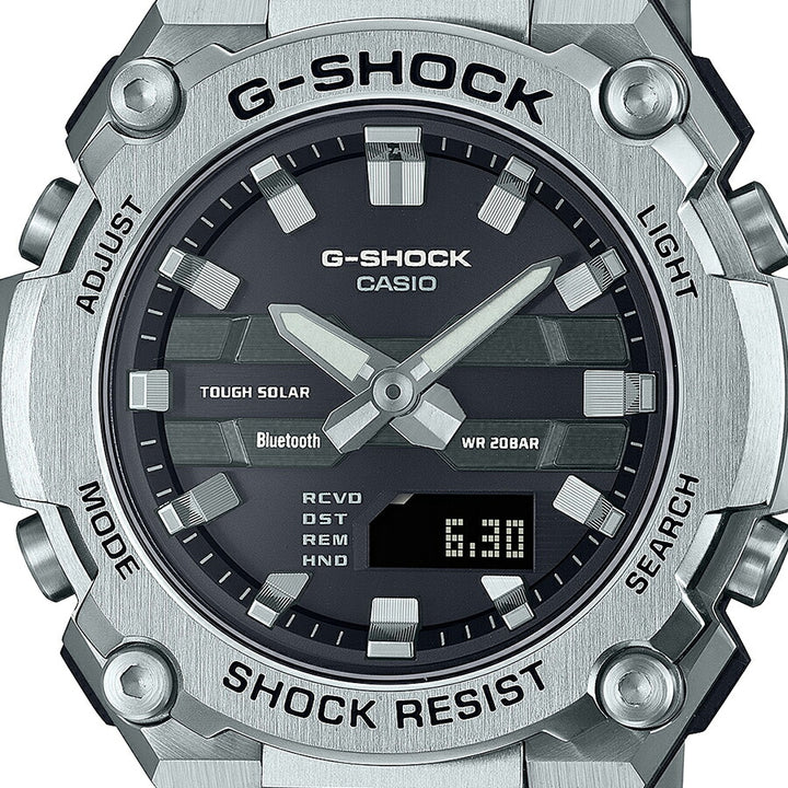 G-SHOCK G-STEEL 小型モデル GST-B600D-1AJF メンズ 腕時計 ソーラー Bluetooth アナデジ メタルバンド ブラック シルバー 反転液晶 国内正規品 カシオ