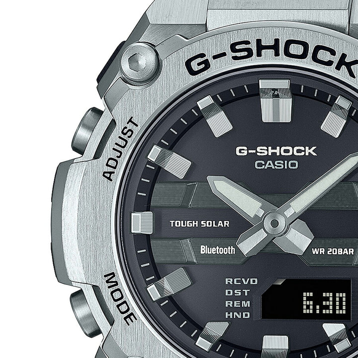 G-SHOCK G-STEEL 小型モデル GST-B600D-1AJF メンズ 腕時計 ソーラー Bluetooth アナデジ メタルバンド ブラック シルバー 反転液晶 国内正規品 カシオ