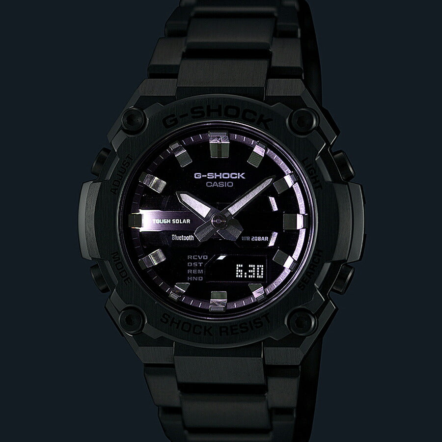 G-SHOCK G-STEEL 小型モデル GST-B600D-1AJF メンズ 腕時計 ソーラー Bluetooth アナデジ メタルバンド ブラック シルバー 反転液晶 国内正規品 カシオ