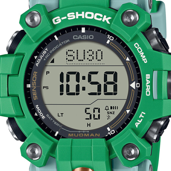 G-SHOCK マッドマン EARTHWATCH コラボレーションモデル ヒロオビフィジーイグアナ GW-9500KJ-3JR メンズ 腕時計 電波ソーラー デジタル 樹脂バンド グリーン 国内正規品 カシオ