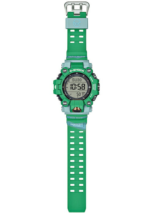 G-SHOCK マッドマン EARTHWATCH コラボレーションモデル ヒロオビフィジーイグアナ GW-9500KJ-3JR メンズ 腕時計 電波ソーラー デジタル 樹脂バンド グリーン 国内正規品 カシオ