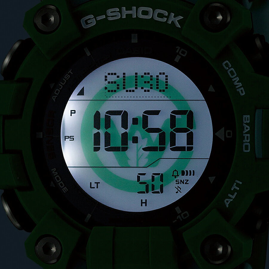G-SHOCK マッドマン EARTHWATCH コラボレーションモデル ヒロオビフィジーイグアナ GW-9500KJ-3JR メンズ 腕時計 電波ソーラー デジタル 樹脂バンド グリーン 国内正規品 カシオ
