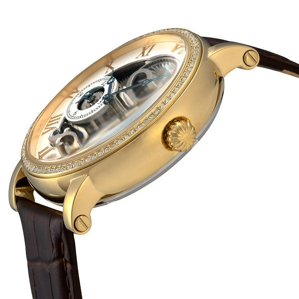 ゾンネハオリ H013シリーズ H013YGZ-SV メンズ 腕時計 自動巻き 革ベルト シルバー スケルトン GMT