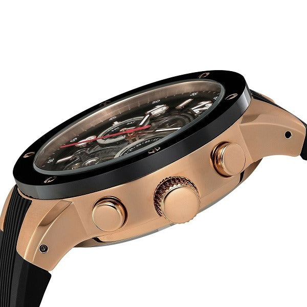 ゾンネハオリ H017シリーズ H017PG-BK メンズ 腕時計 自動巻き ラバーベルト ブラック スポーティー