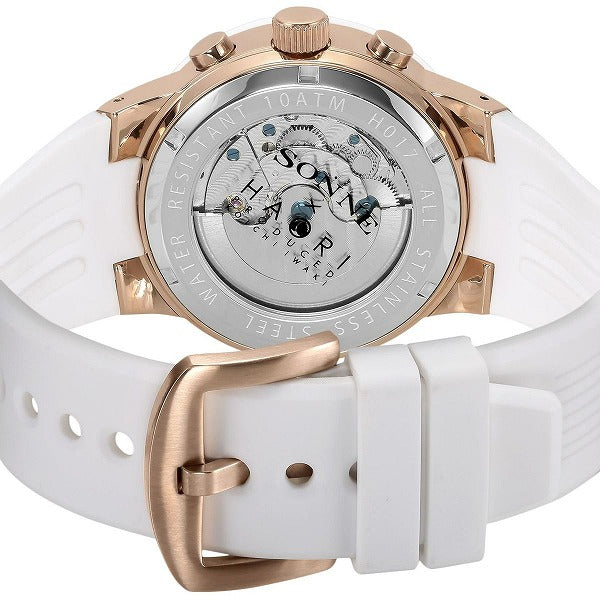 ゾンネハオリ H017シリーズ H017PG-WH メンズ 腕時計 自動巻き ラバーベルト ホワイト スポーティー