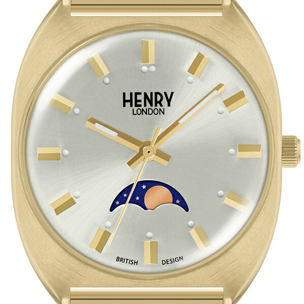 HENRY LONDON ヘンリーロンドン BOHEMIAN Collection ボヘミアンコレクション HL33-LM-0448 レディース 腕時計 クオーツ ムーンフェイズ メッシュベルト ゴールド