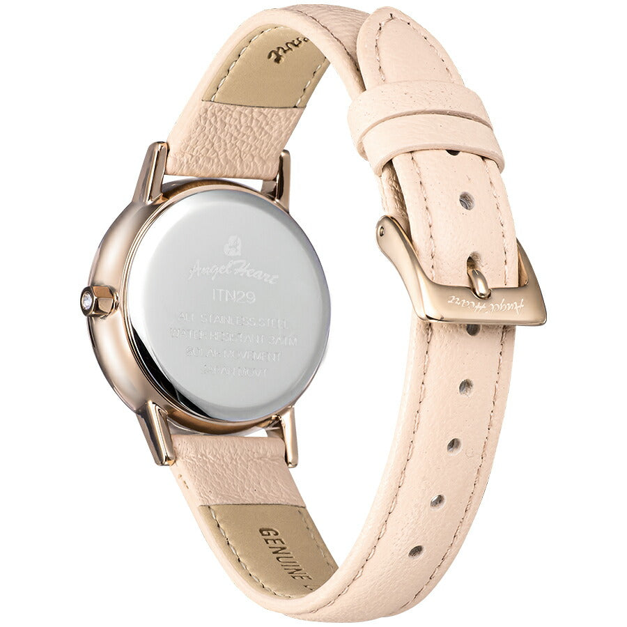 エンジェルハート イノセントタイム ITN29P-PKC レディース 腕時計 ソーラー ホワイトダイヤル ピンク 革ベルト