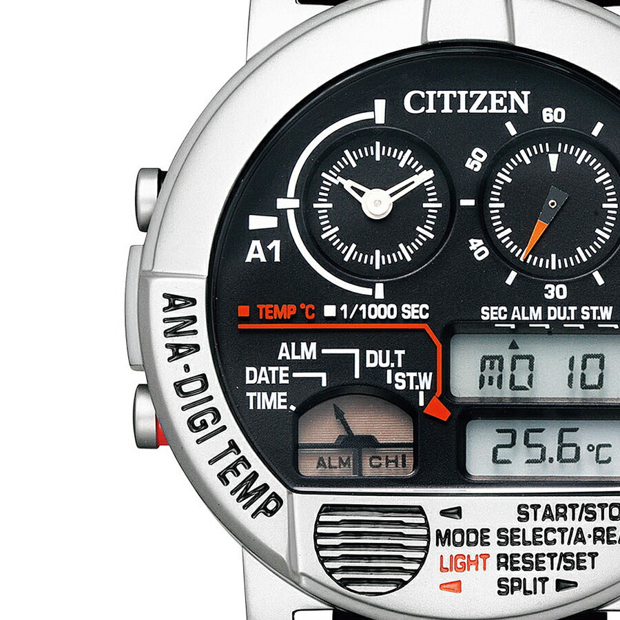 シチズン レコードレーベル ANA-DIGI TEMP アナデジテンプ JG0070-11E メンズ 腕時計 クオーツ 電池式 ブラック