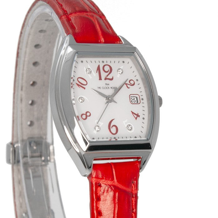 ザ・クロックハウス ビジネスカジュアル LBC1005-WH4B レディース 腕時計 ソーラー トノー 革ベルト レッド ホワイト