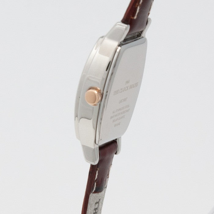 ザ・クロックハウス ビジネスカジュアル LBC1007-WH5B レディース 腕時計 ソーラー トノー 革ベルト ブラウン ホワイト