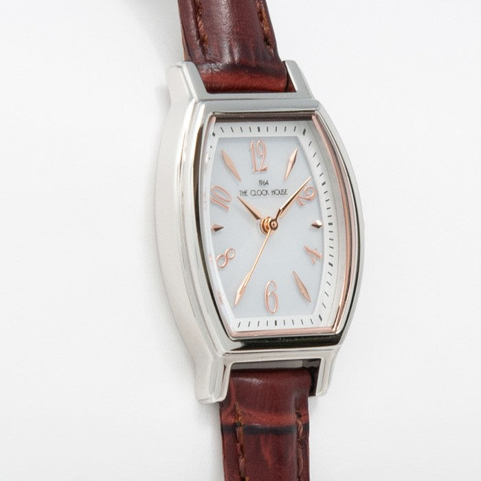 ザ・クロックハウス ビジネスカジュアル LBC1007-WH5B レディース 腕時計 ソーラー トノー 革ベルト ブラウン ホワイト