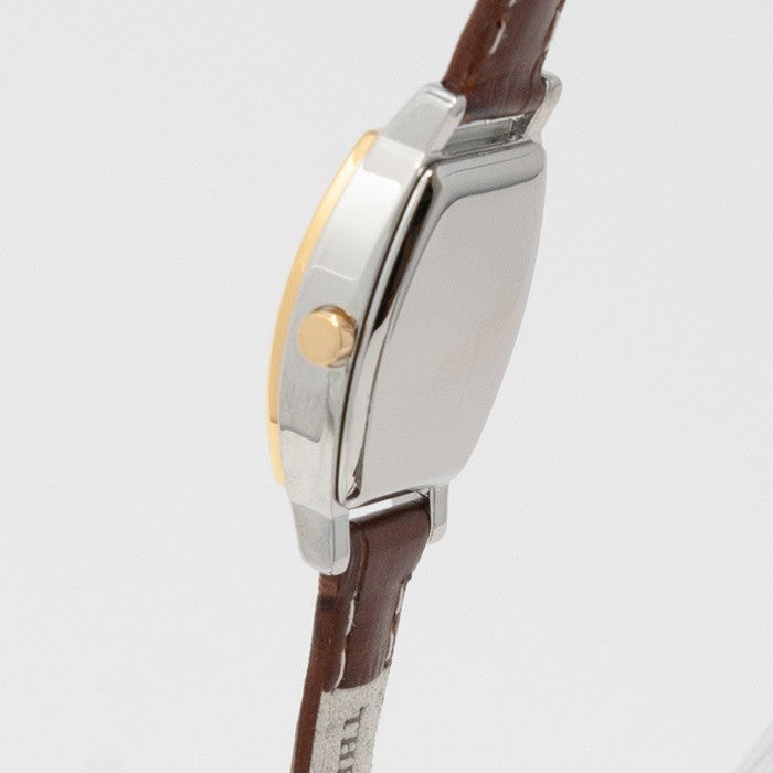 ザ・クロックハウス ビジネスカジュアル LBC1007-WH6B レディース 腕時計 ソーラー トノー 革ベルト ブラウン ホワイト